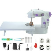 BSHAPPLUS® Portable Mini Stitch Sewing Machine, Double Speed Switch with Lamp Thread Cutter, Extension Table, Sewing Kit for Beginner Adult Kids Arts Crafts Household, Travel